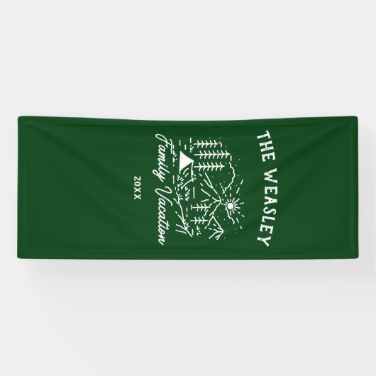 ヴィンテージキャンピングファミリーバケーショントリップ 横断幕 (横)