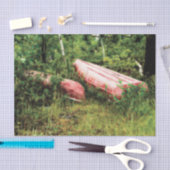 ヴィンテージキャンピングレッドカヌーデコパージュ 薄葉紙 (クラフト)