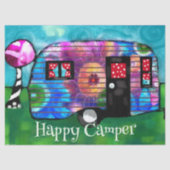 ヴィンテージキャンプトレーラーフローラデコペパーソナライズされたージ 薄葉紙 (正面)