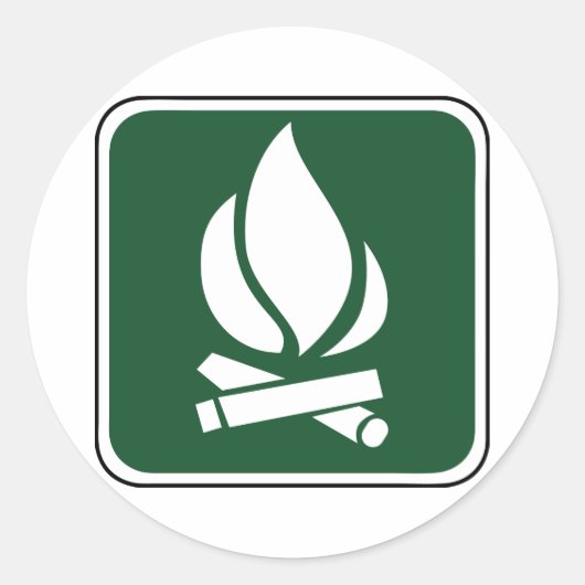 ヴィンテージキャンプファイア標識 ラウンドシール (正面)