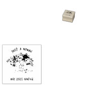 ヴィンテージキャンプ旅行トレーラーと花 ラバースタンプ (押印)