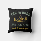 ヴィンテージキャンプ森が私が行かなければならないと呼んでいる クッション (裏面)