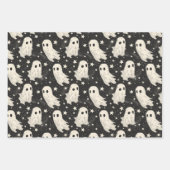 ヴィンテージキュイ不気味幽霊ハロウィーン紙セット ラッピングペーパーシート (正面2)