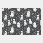 ヴィンテージキュイ不気味幽霊ハロウィーン紙セット ラッピングペーパーシート (正面)