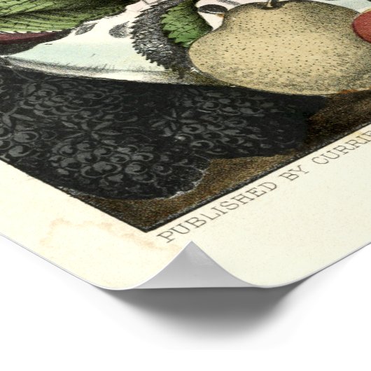 ヴィンテージキュリエ&アイヴズアメリカンフルーツピース ポスター (角)