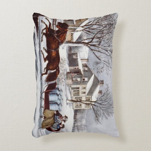 ヴィンテージキュリエ&イヴスウィンタースレージクリスマス アクセントクッション (正面(垂直))
