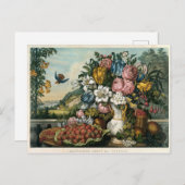 ヴィンテージキュリエ&イヴ果実と花の風景 ポストカード (正面/裏面)