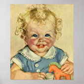 ヴィンテージキュートなブロンド・スカンジナビアの子ども ポスター (正面)