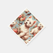 ヴィンテージキュートウエストハイランドホワイトテリア スタンダードカクテルナプキン (角)