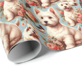 ヴィンテージキュートウエストハイランドホワイトテリア ラッピングペーパー (ロールコーナー)