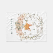 ヴィンテージキュートキツネ植物学男の赤ちゃん子供部屋 フリースブランケット (正面(横))