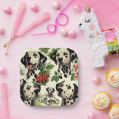 ヴィンテージキュートダルマチアイラストレーション ペーパープレート (パーティー)