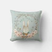 ヴィンテージキュートバニーボタニカルネーム男の赤ちゃん子供部屋 クッション (正面)