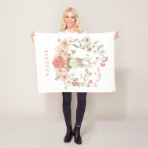 ヴィンテージキュートバニーボタニカルベビーガール子供部屋