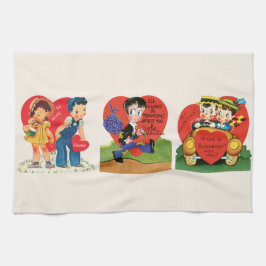 ヴィンテージキュートバレンタインデー, レトロ50年代キッチュコフ キッチンタオル