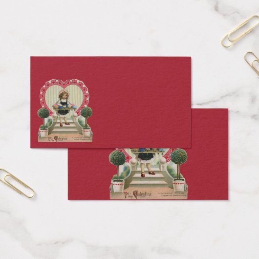 ヴィンテージキュートバレンタインデー 花の少女 (オフィス)