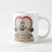 ヴィンテージキュートバレンタインデー 花の少女 ジャンボコーヒーマグカップ (右)