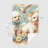 ヴィンテージキュートビチョンフリスェイラストレーション ゴルフタオル (インサイチュ)