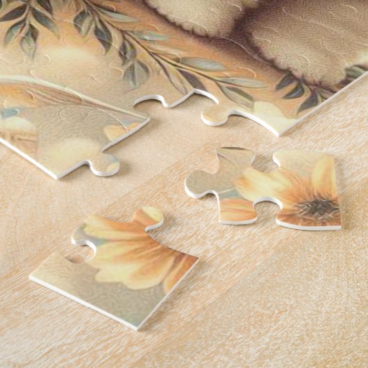 ヴィンテージキュートビチョンフリスェイラストレーション ジグソーパズル (側面)