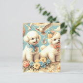 ヴィンテージキュートビチョンフリスェイラストレーション ポストカード (スタンド正面)