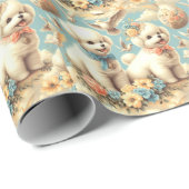 ヴィンテージキュートビチョンフリスェイラストレーション ラッピングペーパー (ロールコーナー)