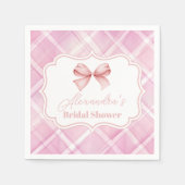 ヴィンテージキュートピンクボウブライダルシャワー スタンダードカクテルナプキン (正面)