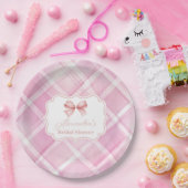 ヴィンテージキュートピンクボウブライダルシャワー ペーパープレート (パーティー)