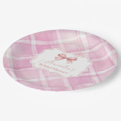 ヴィンテージキュートピンクボウブライダルシャワー ペーパープレート (アングル)