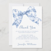 ヴィンテージキュートブルートイレボリボン男の赤ちゃんシャワー サンキューカード (正面)