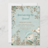 ヴィンテージキュートベアフローラベビー発表 サンキューカード (正面)