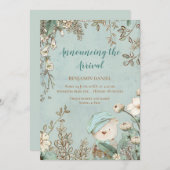 ヴィンテージキュートベアフローラベビー発表 サンキューカード (正面/裏面)