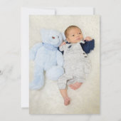 ヴィンテージキュートベアーフォトボタニカルベビー誕生 案内状 (裏面)