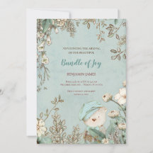 ヴィンテージキュートベアーフォトボタニカルベビー誕生