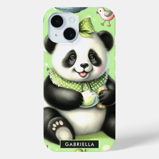 ヴィンテージキュートベビーパンダ Case-Mate iPhoneケース (裏面)