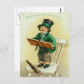 ヴィンテージキュートボーイシリーラーグセントパトリックのデイカード ポストカード (正面/裏面)