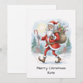 ヴィンテージキュート写真ではないサンタクロース シーズンカード (正面/裏面)