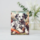 ヴィンテージキュート絵を描ダルマチア ポストカード (スタンド正面)