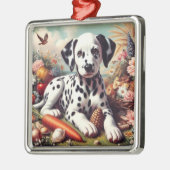 ヴィンテージキュート絵を描ダルマチア メタルオーナメント (左)