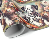 ヴィンテージキュート絵を描ダルマチア ラッピングペーパー (ロールコーナー)