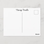 ヴィンテージキュート ティーカッププードル子犬 犬 ローズ ポートレート ポストカード (裏面)