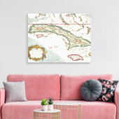 ヴィンテージキューバとジャマイカの地図（1763年） キャンバスプリント (インサイチュ (リビング))