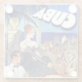 ヴィンテージキューバは非常に速い旅行に近い ガラスコースター (裏面)