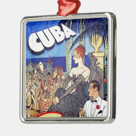 ヴィンテージキューバは非常に速い旅行に近い メタルオーナメント (左)