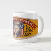 ヴィンテージキューバシガーラベルアート、アメリカ市民 ジャンボコーヒーマグカップ (正面右)