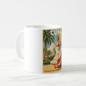 ヴィンテージキューバトラベルグラマーカリブのパラダイスアート コーヒーマグカップ (正面左)