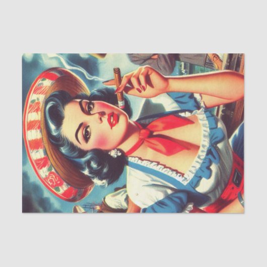 ヴィンテージキューバピンアップ 薄葉紙 (正面)