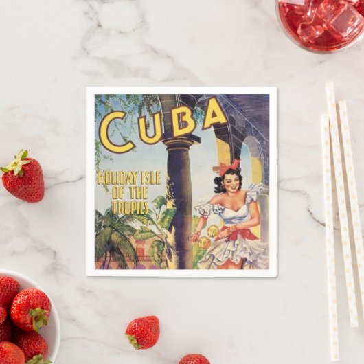 ヴィンテージキューバホリデーアイルオブトロピックス スタンダードカクテルナプキン (インサイチュ)