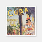 ヴィンテージキューバホリデーアイルオブトロピックス スタンダードカクテルナプキン (正面)