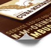 ヴィンテージキューバメキシコクルーズ海ライナー旅行 ポスター (角)