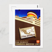 ヴィンテージキューバメキシコクルーズ海ライナー旅行 ポストカード (正面/裏面)